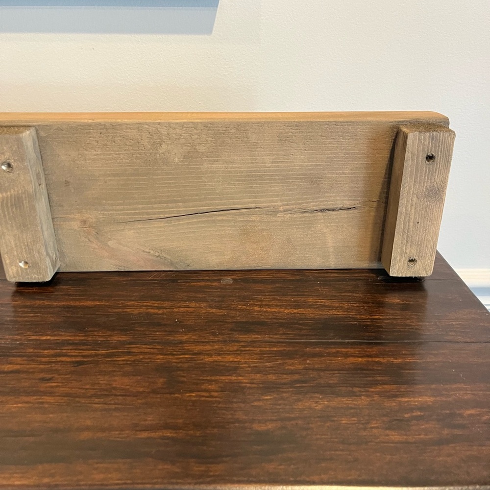 Handmade Wood Decor Riser – Dark Walnut | $25 measurement 
15W
51/2 D
2 5/8 H - Picture 4 of 5